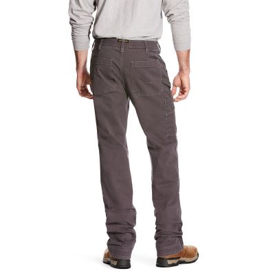 Ariat Work: Rebar M4 Low Rise DuraStretch Washed Twill Dungaree Boot Cut Pantalones Hombre - Gris (B